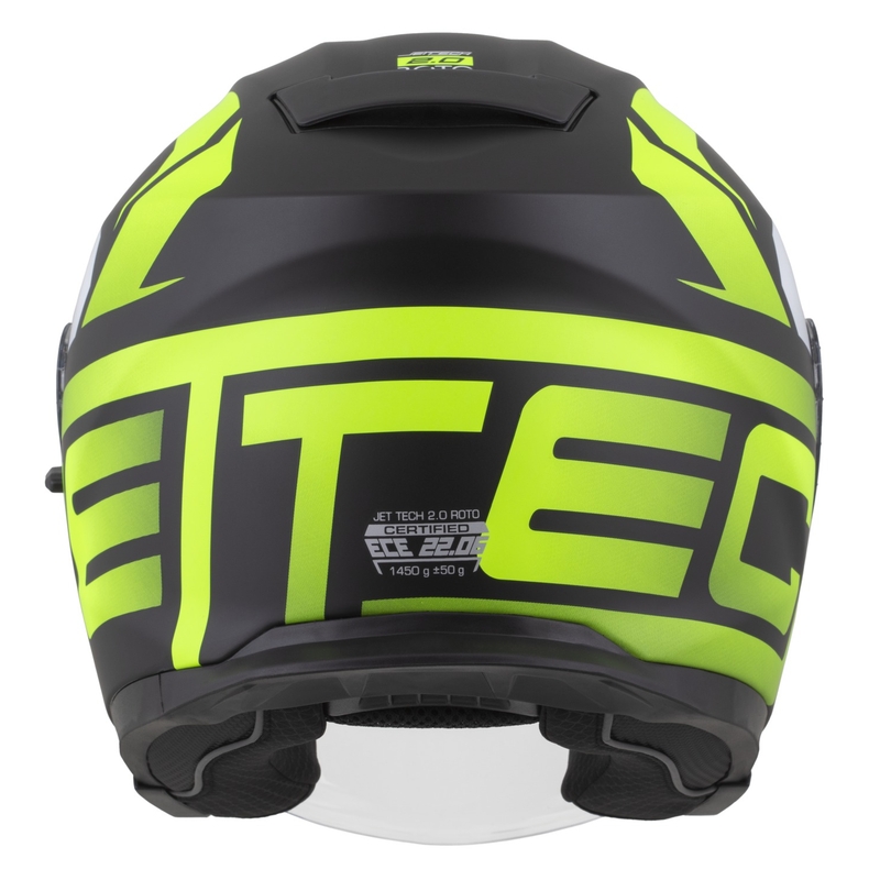 Cassida Jet Tech 2.0 RoTo open motorhelm mat zwart-fluo geel-wit