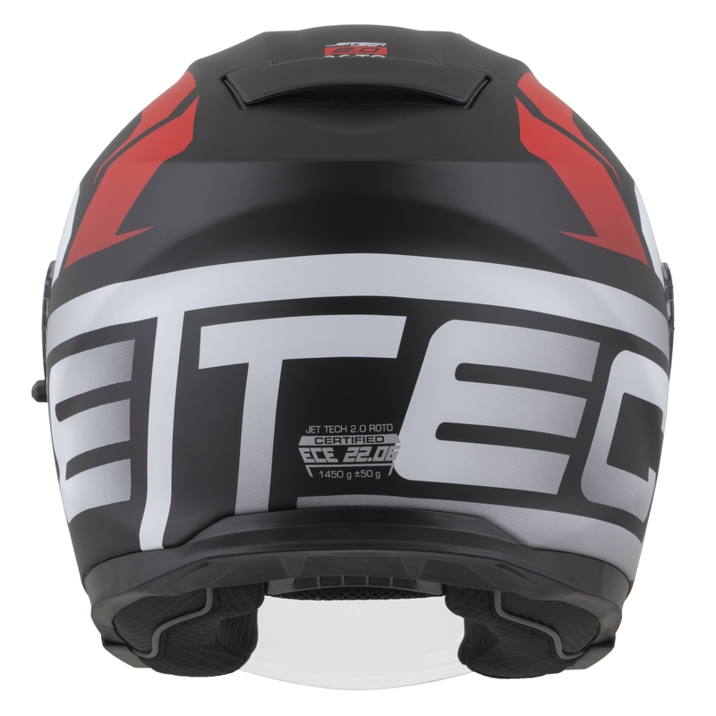 Cassida Jet Tech 2.0 RoTo open motorhelm mat zwart-rood-wit