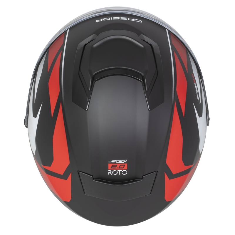 Cassida Jet Tech 2.0 RoTo open motorhelm mat zwart-rood-wit