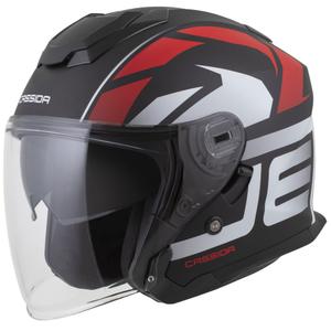 Cassida Jet Tech 2.0 RoTo open motorhelm mat zwart-rood-wit