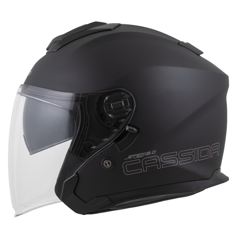 Cassida Jet Tech 2.0 Solid Mat Zwart-Grijs Open Motorhelm