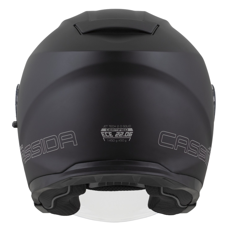 Cassida Jet Tech 2.0 Solid Mat Zwart-Grijs Open Motorhelm