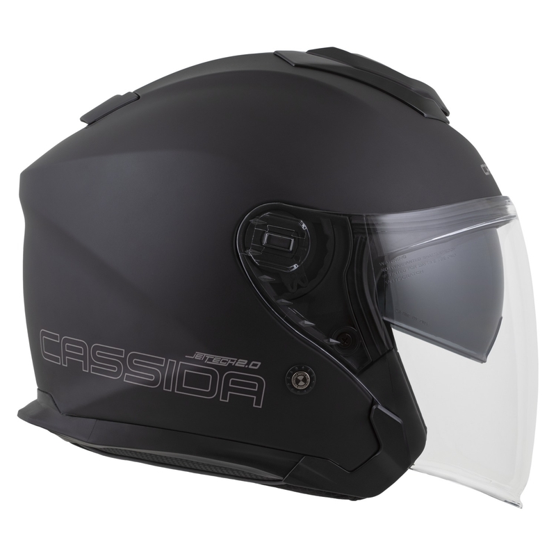 Cassida Jet Tech 2.0 Solid Mat Zwart-Grijs Open Motorhelm