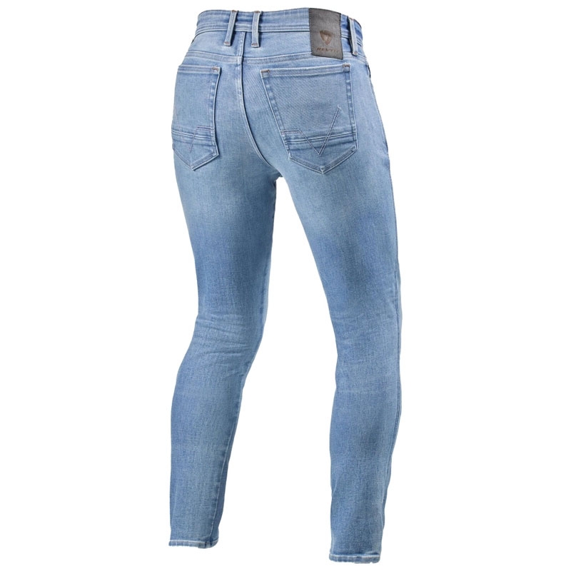 Revit Piston 3 Skinny Lichtblauw Cropped Motorcycle Jeans