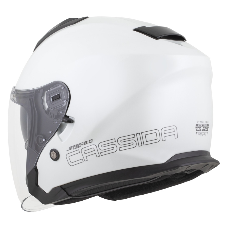 Cassida Jet Tech 2.0 Solid Wit-Zwart-Grijs Open Motorhelm