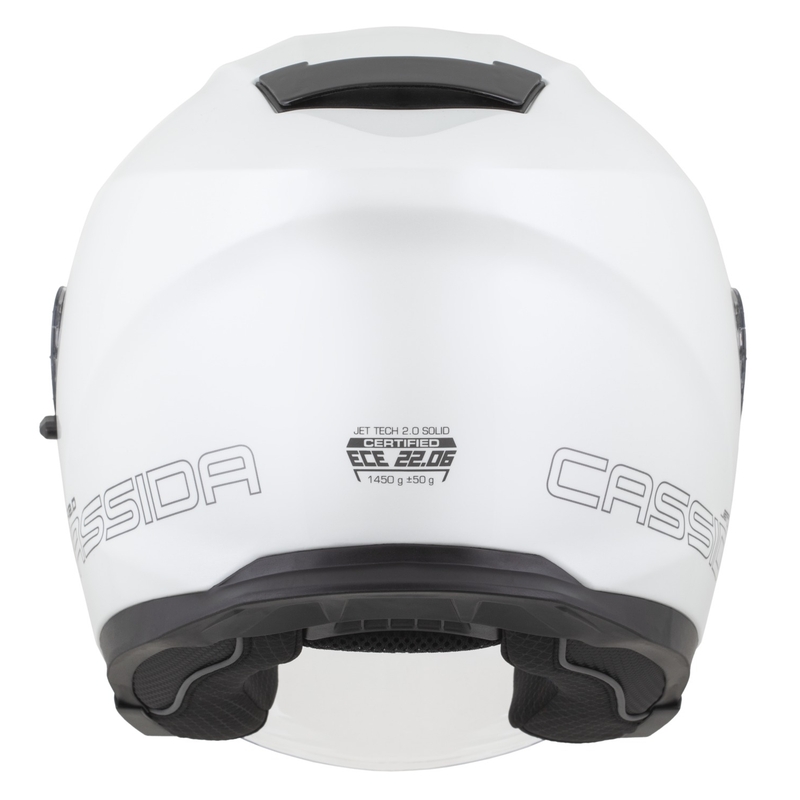 Cassida Jet Tech 2.0 Solid Wit-Zwart-Grijs Open Motorhelm
