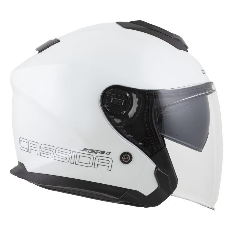 Cassida Jet Tech 2.0 Solid Wit-Zwart-Grijs Open Motorhelm