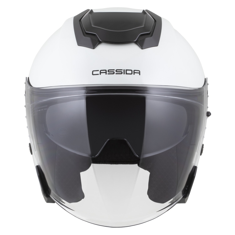 Cassida Jet Tech 2.0 Solid Wit-Zwart-Grijs Open Motorhelm