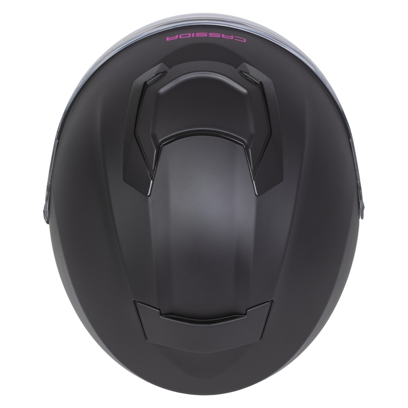 Cassida Jet Tech 2.0 Effen Matzwart en Roze Open Motorhelm