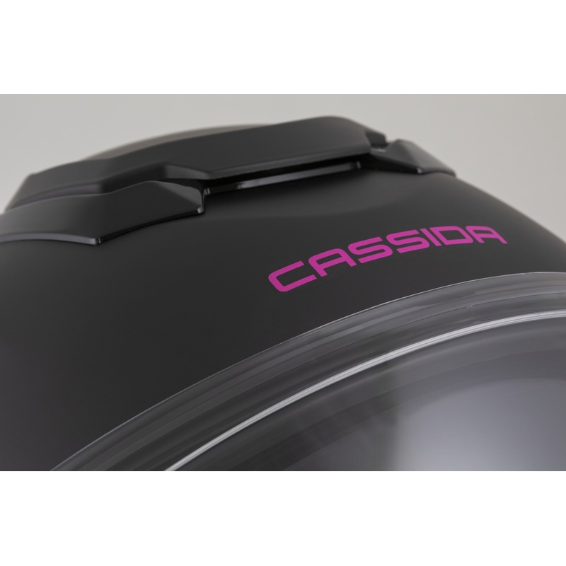 Cassida Jet Tech 2.0 Effen Matzwart en Roze Open Motorhelm