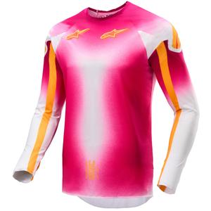 Alpinestars Supertech SX AFD limited edition MIG fluoroze-wit-oranje motorcross shirt