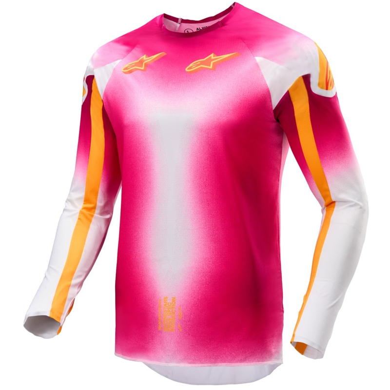 Alpinestars Supertech SX AFD limited edition MIG fluoroze-wit-oranje motorcross shirt