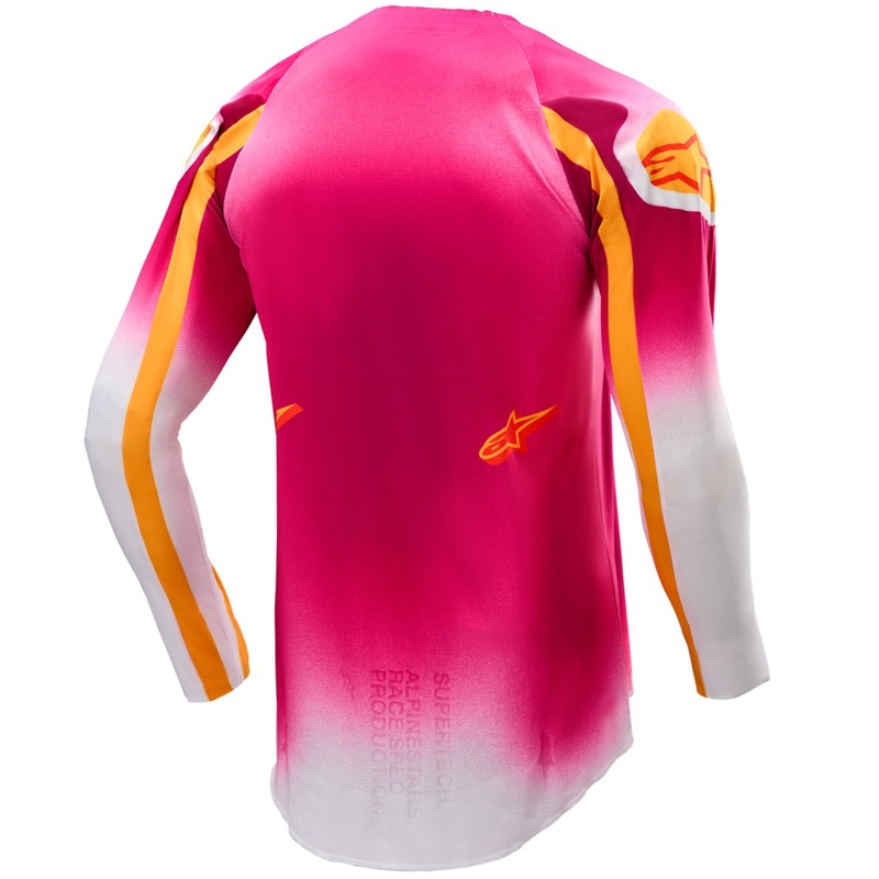 Alpinestars Supertech SX AFD limited edition MIG fluoroze-wit-oranje motorcross shirt