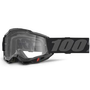 Motorcrossbril 100% ACCURI 2 zwart met helder plexi