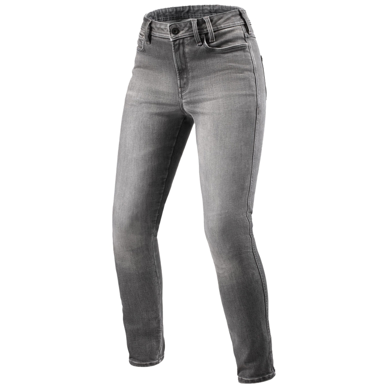 Revit Shelby 3 Skinny Cropped Women's Grey Motorcycle Jeans