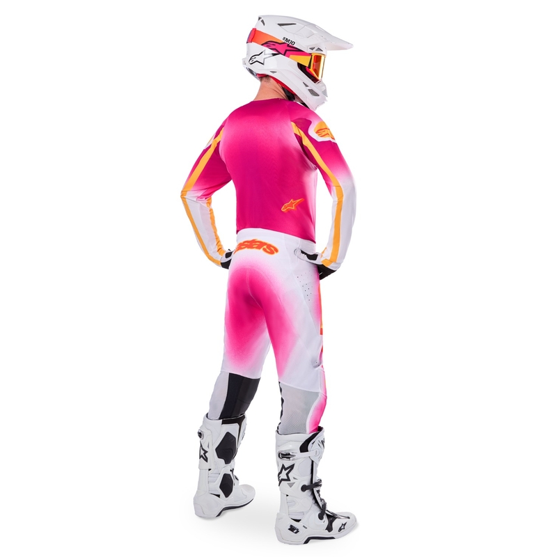 Alpinestars Supertech limited edition MIG fluoroze-wit-oranje motorcrossbroek