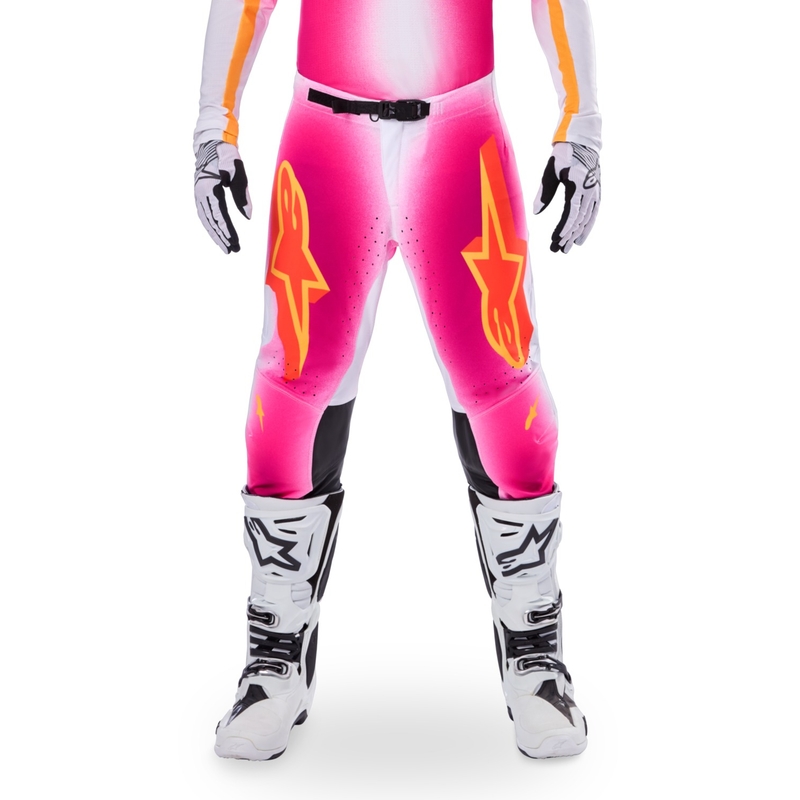 Alpinestars Supertech limited edition MIG fluoroze-wit-oranje motorcrossbroek
