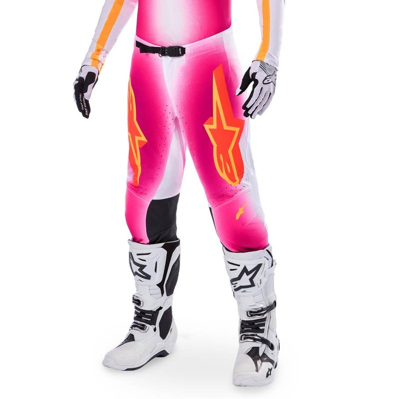 Alpinestars Supertech limited edition MIG fluoroze-wit-oranje motorcrossbroek
