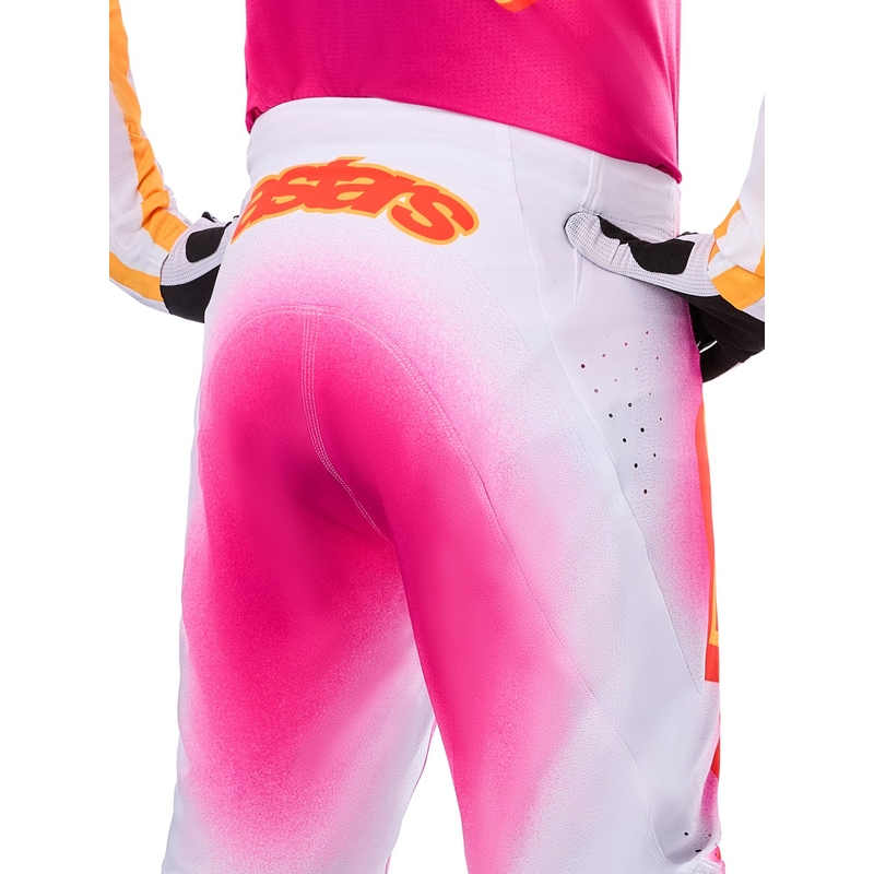 Alpinestars Supertech limited edition MIG fluoroze-wit-oranje motorcrossbroek
