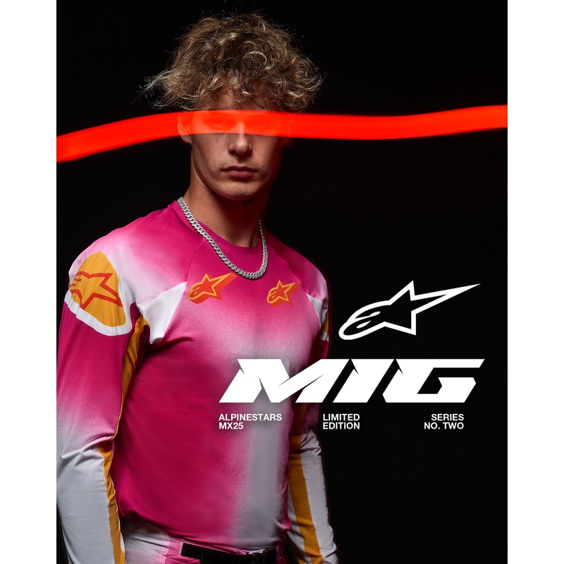 Alpinestars Supertech limited edition MIG fluoroze-wit-oranje motorcrossbroek