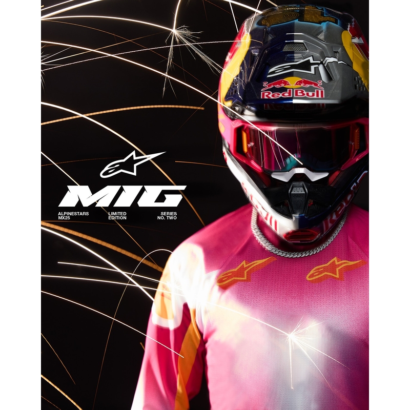 Alpinestars Supertech limited edition MIG fluoroze-wit-oranje motorcrossbroek