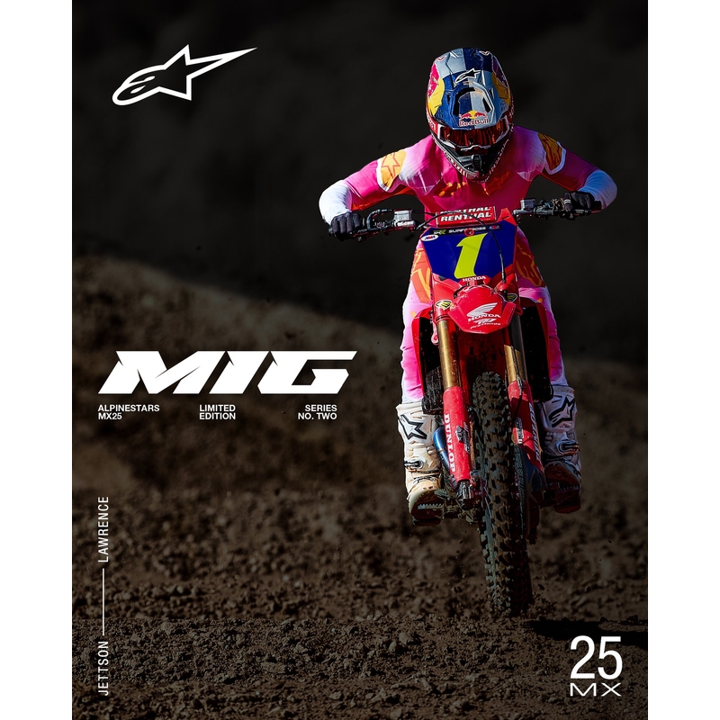 Alpinestars Supertech limited edition MIG fluoroze-wit-oranje motorcrossbroek