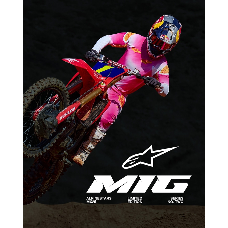 Alpinestars Supertech limited edition MIG fluoroze-wit-oranje motorcrossbroek