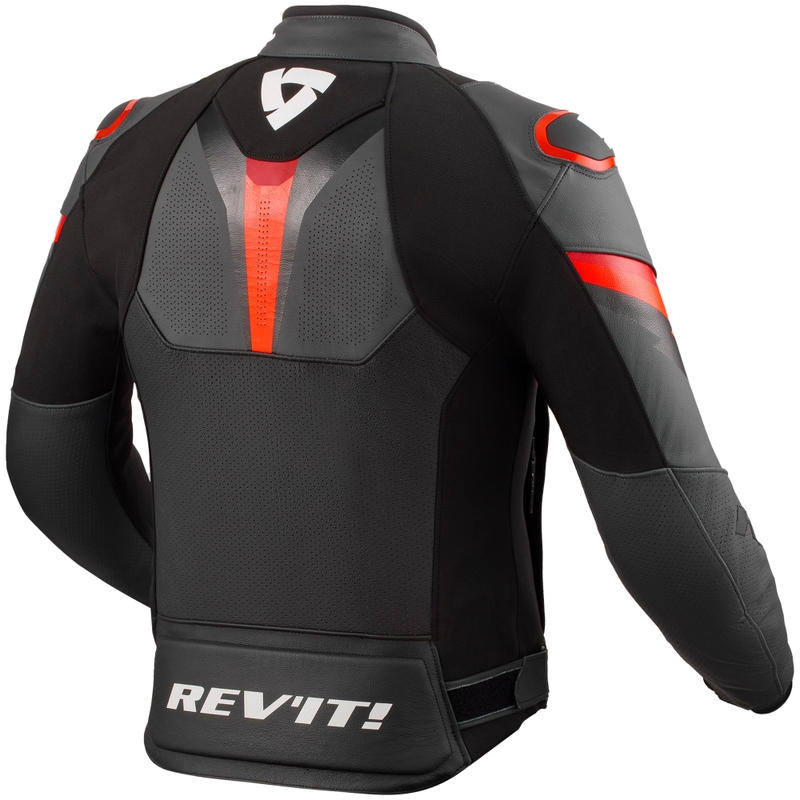 Revit Quantum 3 zwart-fluo rood leren motorjack