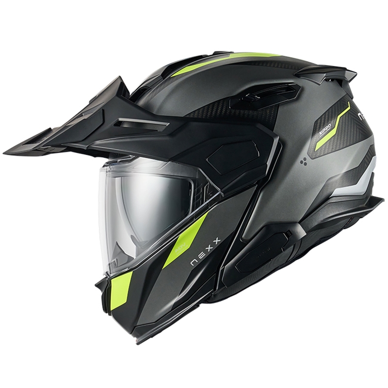 Opklapbare motorhelm Nexx X.Lifecountry Terra mat grijs-fluo geel uitverkoop