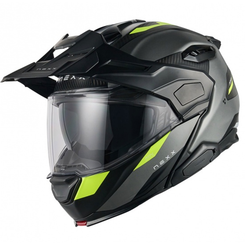 Opklapbare motorhelm Nexx X.Lifecountry Terra mat grijs-fluo geel uitverkoop