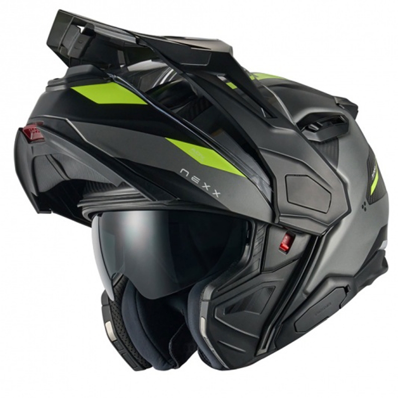 Opklapbare motorhelm Nexx X.Lifecountry Terra mat grijs-fluo geel uitverkoop