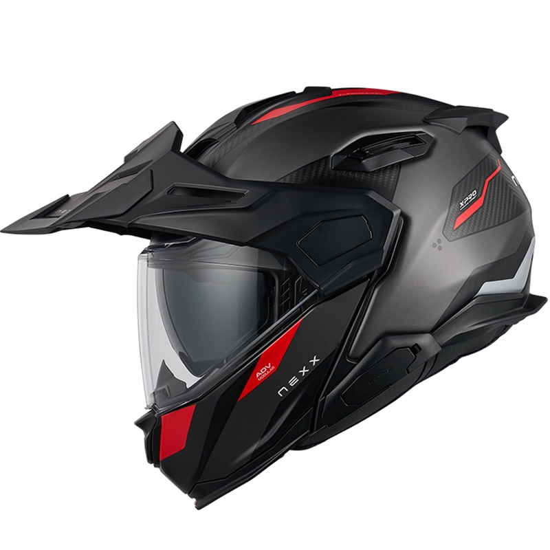 Nexx X.Lifecountry Terra opklapbare motorhelm mat grijs-rood uitverkoop