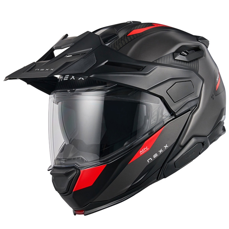 Nexx X.Lifecountry Terra opklapbare motorhelm mat grijs-rood uitverkoop