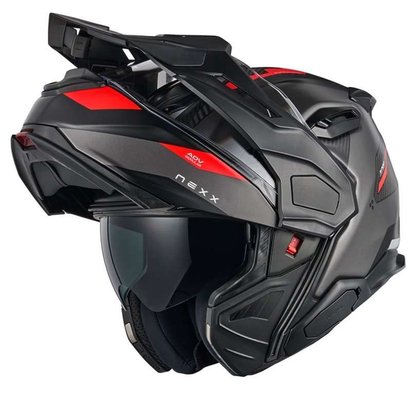 Nexx X.Lifecountry Terra opklapbare motorhelm mat grijs-rood uitverkoop