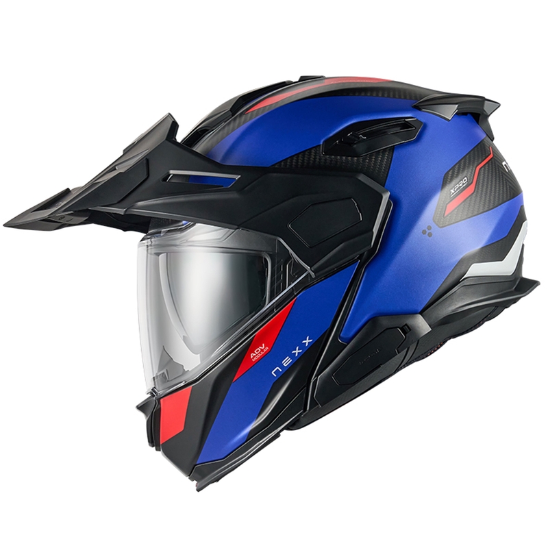 Opklapbare motorhelm Nexx X.Lifecountry Terra mat blauw-rood uitverkoop