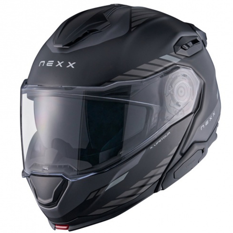 Opklapbare motorhelm Nexx X.Lifetour Globe mat zwart-grijs uitverkoop