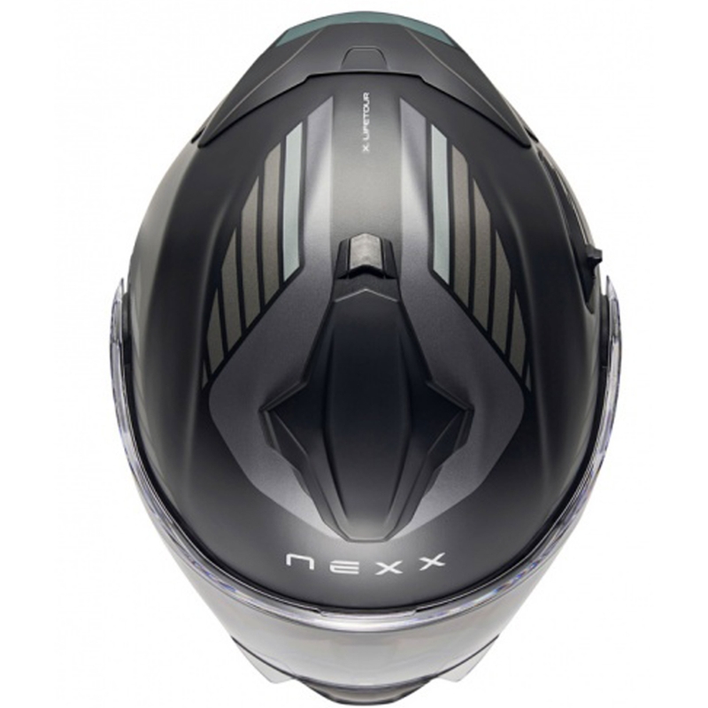 Opklapbare motorhelm Nexx X.Lifetour Globe mat zwart-grijs uitverkoop
