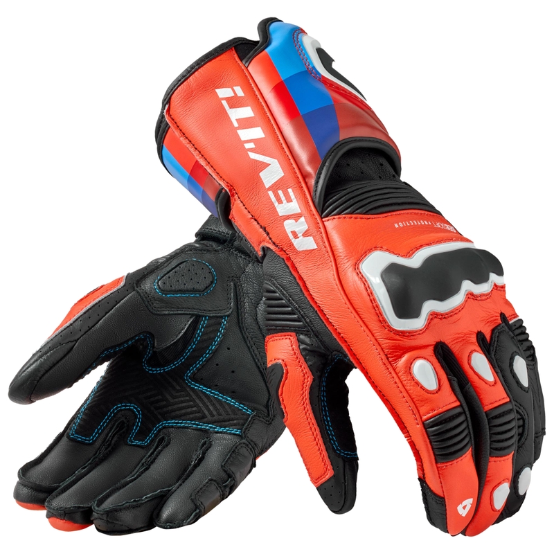 Motorhandschoenen Revit Quantum 3 fluor rood-blauw
