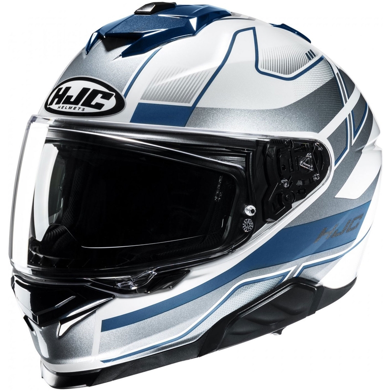 Integraal motorhelm HJC i71 Iorix MC2 wit-blauw-zilver