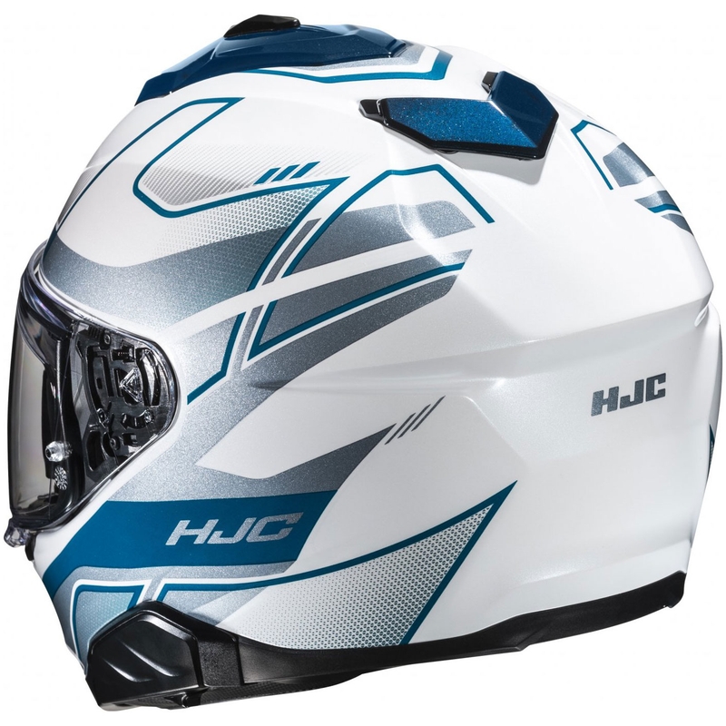 Integraal motorhelm HJC i71 Iorix MC2 wit-blauw-zilver