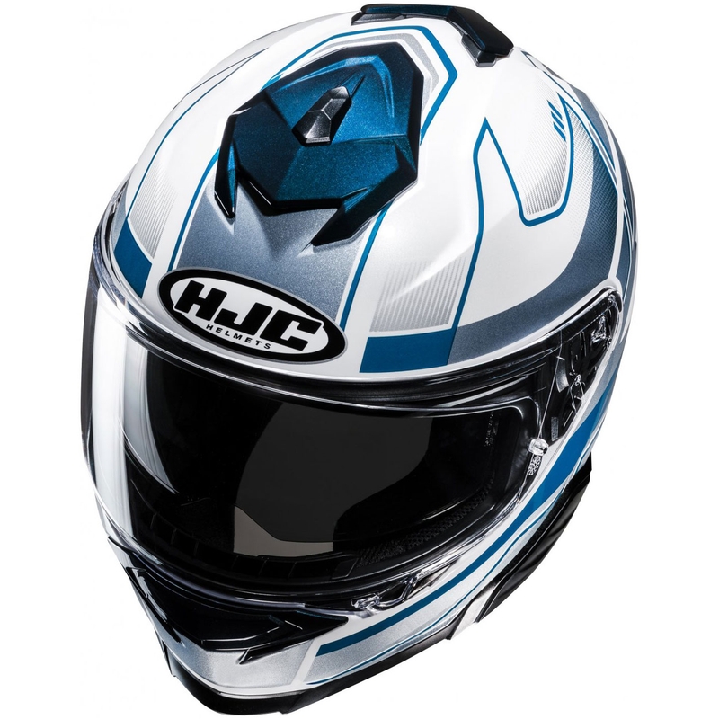 Integraal motorhelm HJC i71 Iorix MC2 wit-blauw-zilver