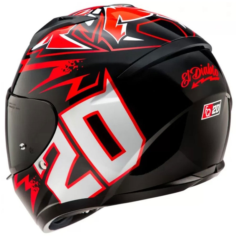 HJC C10 Diablo Mask MC1 zwart-rood-wit integraal motorhelm