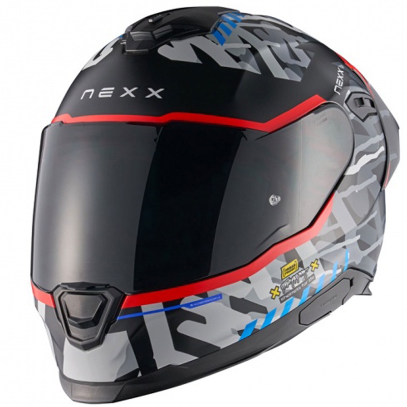 NEXX Y.100R Urbangram zwart-rood integraal motorhelm uitverkoop