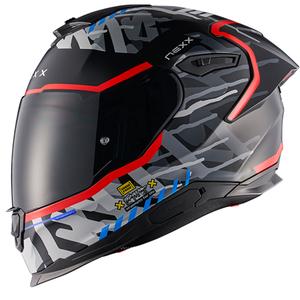 NEXX Y.100R Urbangram zwart-rood integraal motorhelm