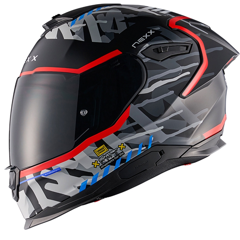 NEXX Y.100R Urbangram zwart-rood integraal motorhelm uitverkoop