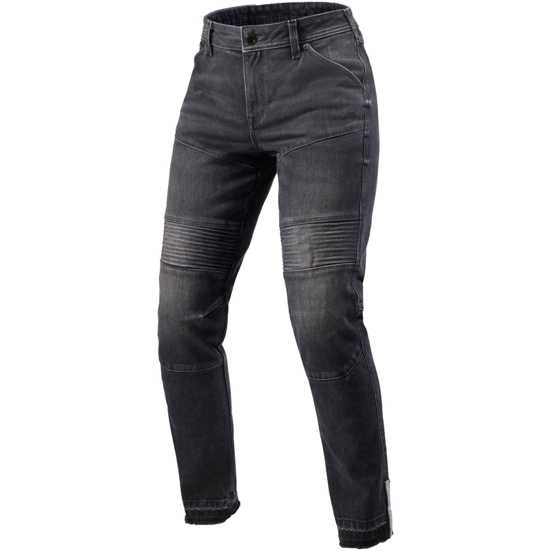 Revit Moto 2 Slim Donkergrijs Damesmodel Cropped Motorcycle Jeans