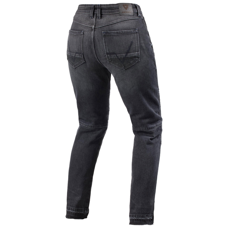 Revit Moto 2 Slim Donkergrijs Damesmodel Cropped Motorcycle Jeans