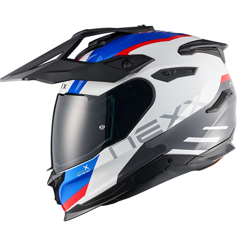Enduro motorhelm NEXX Y.TRAVL Quest wit-blauw-rood