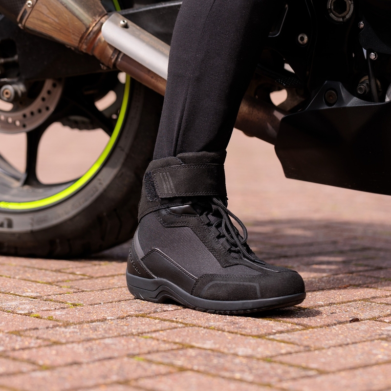 Dames Oxford Spartan Air Zwart Motorfiets Schoenen