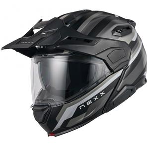 Opklapbare motorhelm Nexx X.Lifecountry Westbound mat zwart-grijs